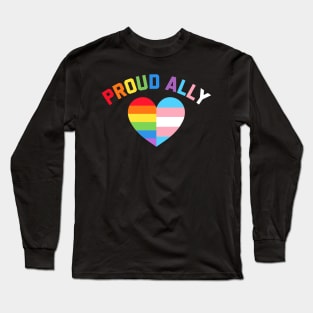 Proud Ally Lgbt Rainbow Heart Long Sleeve T-Shirt